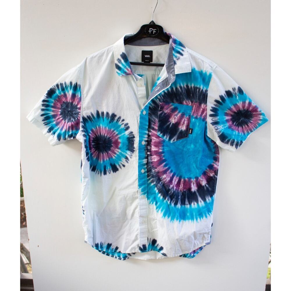 Vans Men's Button Up Shirt "Vans Tie Dye" Classic Fit‎ Size Medium